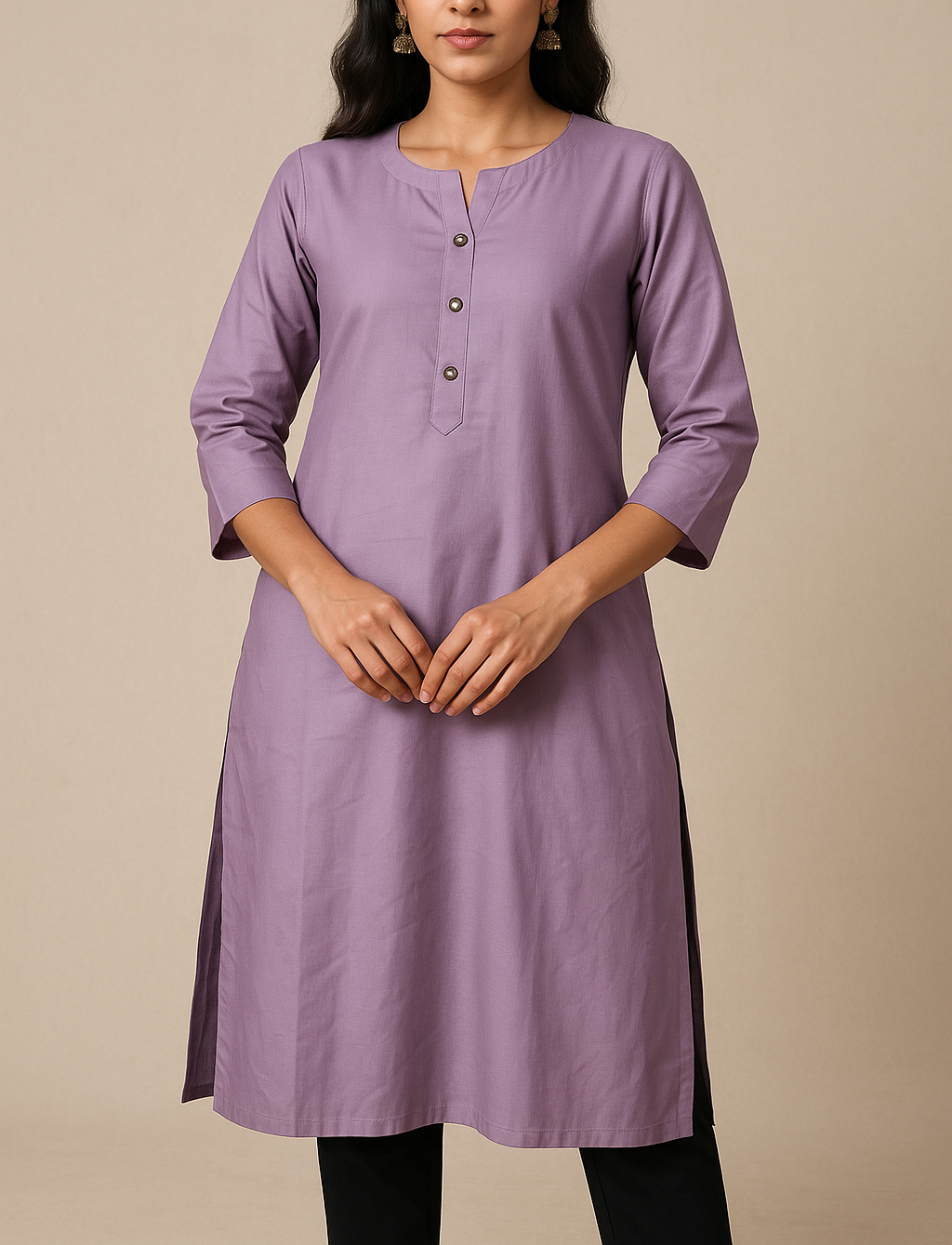 Folouria Premium Rayon Kurti - Mauve