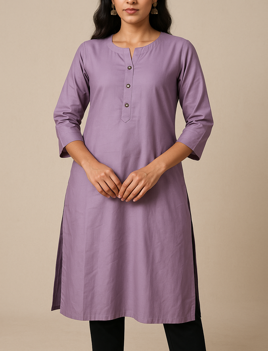 Folouria Premium Rayon Kurti - Mauve