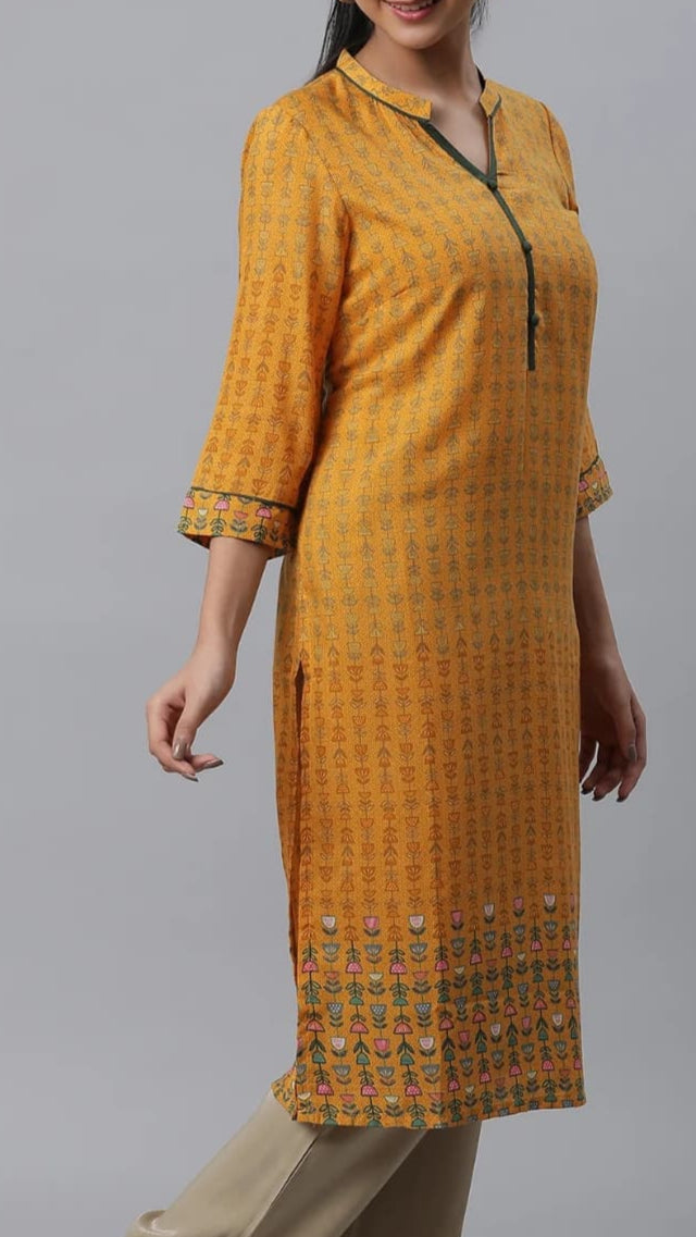 Mustard Bloom Kurti